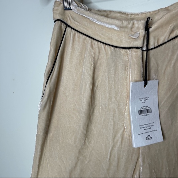 New Sleeping With Jacques VELVET BOTTOM Pants in SAND sz 1 US 4 - Picture 9 of 12